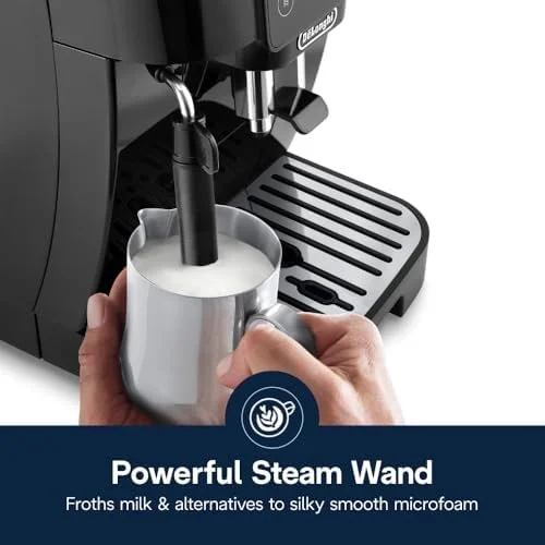 De’Longhi Magnifica Start Automatic Espresso Machine with Manual Milk Frother & Built in Grinder – 3 One-Touch Recipes, Easy-to-Clean, Home Barista Coffee Maker for Lattes, Cappuccino, Iced Coffees
