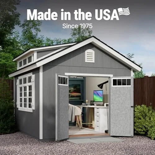 s3-15.webp Handy Home Products Windemere 10×12 Do-it-Yourself Wooden Storage Shed with Floor, Beiges