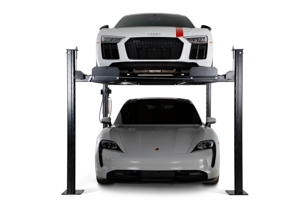 std_with_r8_and_porsche_straight_1080x.png Halo Lifts 4 Post Car Lift – 9,000 LBS Capacity