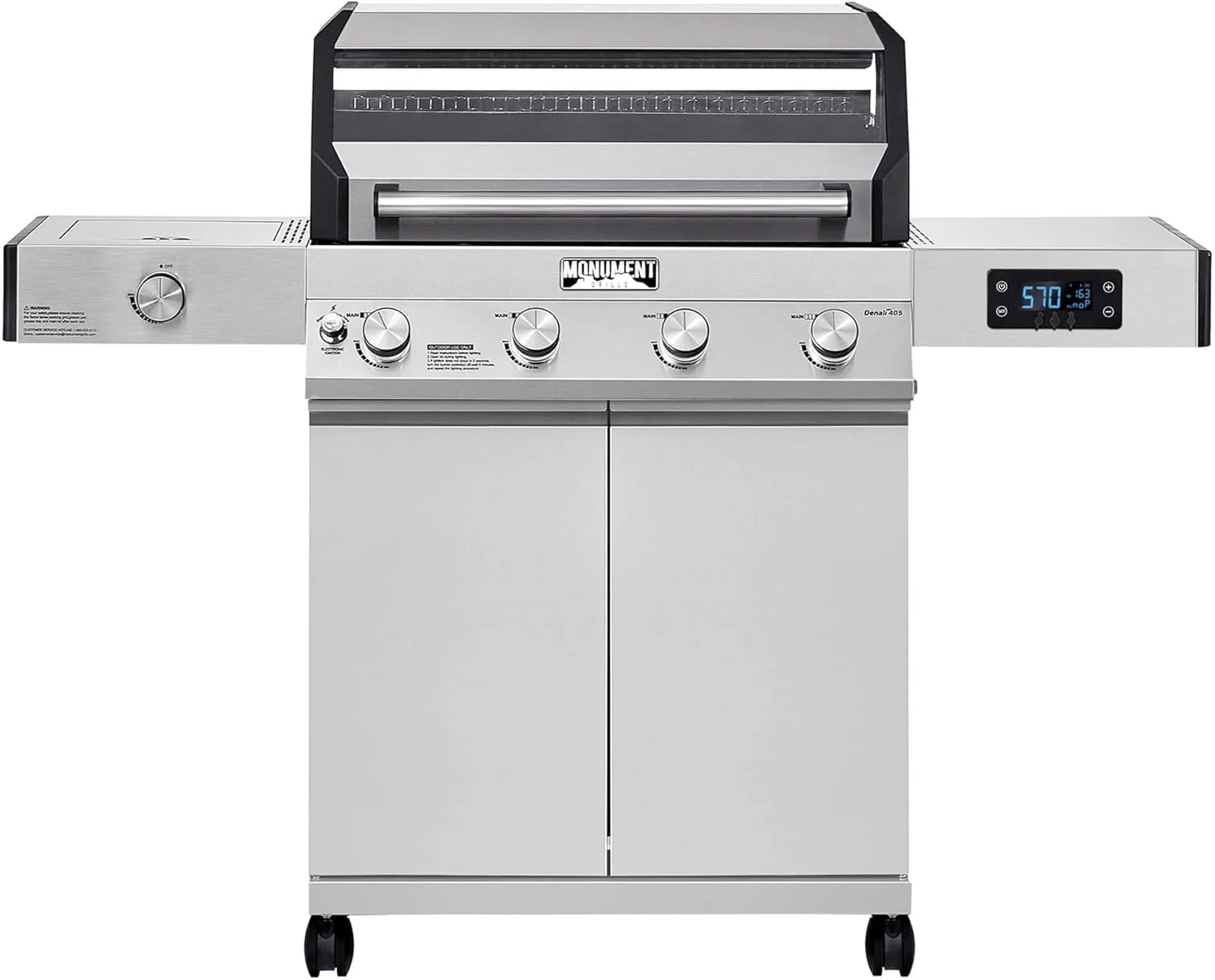 Monument Grills Eminence 405 |Tech Stainless Propane Gas Grills Eminence 405 & Cast Iron Cooking Plate