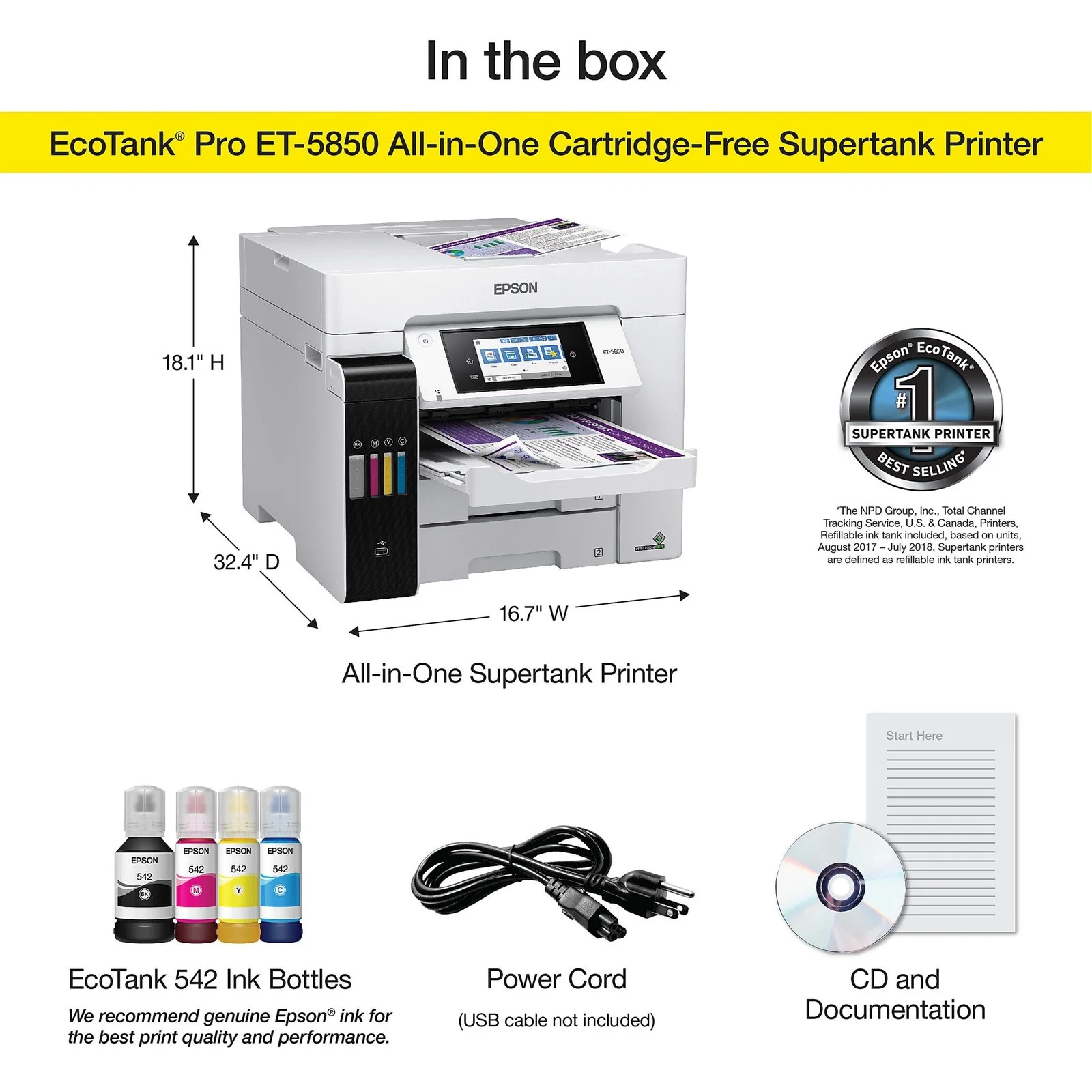 Epson EcoTank Pro ET-5850 Color Lasers