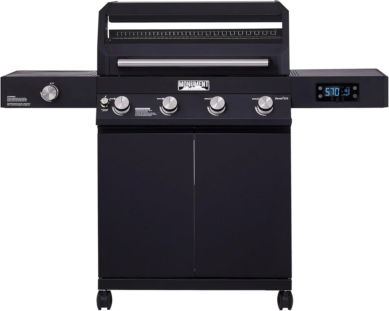 Monument Grills Denali 425 Black Smart Tech Propane Gas Grills